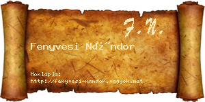 Fenyvesi Nándor névjegykártya