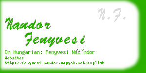 nandor fenyvesi business card